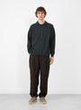 The 10G Polo Cardigan Blue Charcoal from Still By Hand at Couverture & The Garbstore Model Front 
