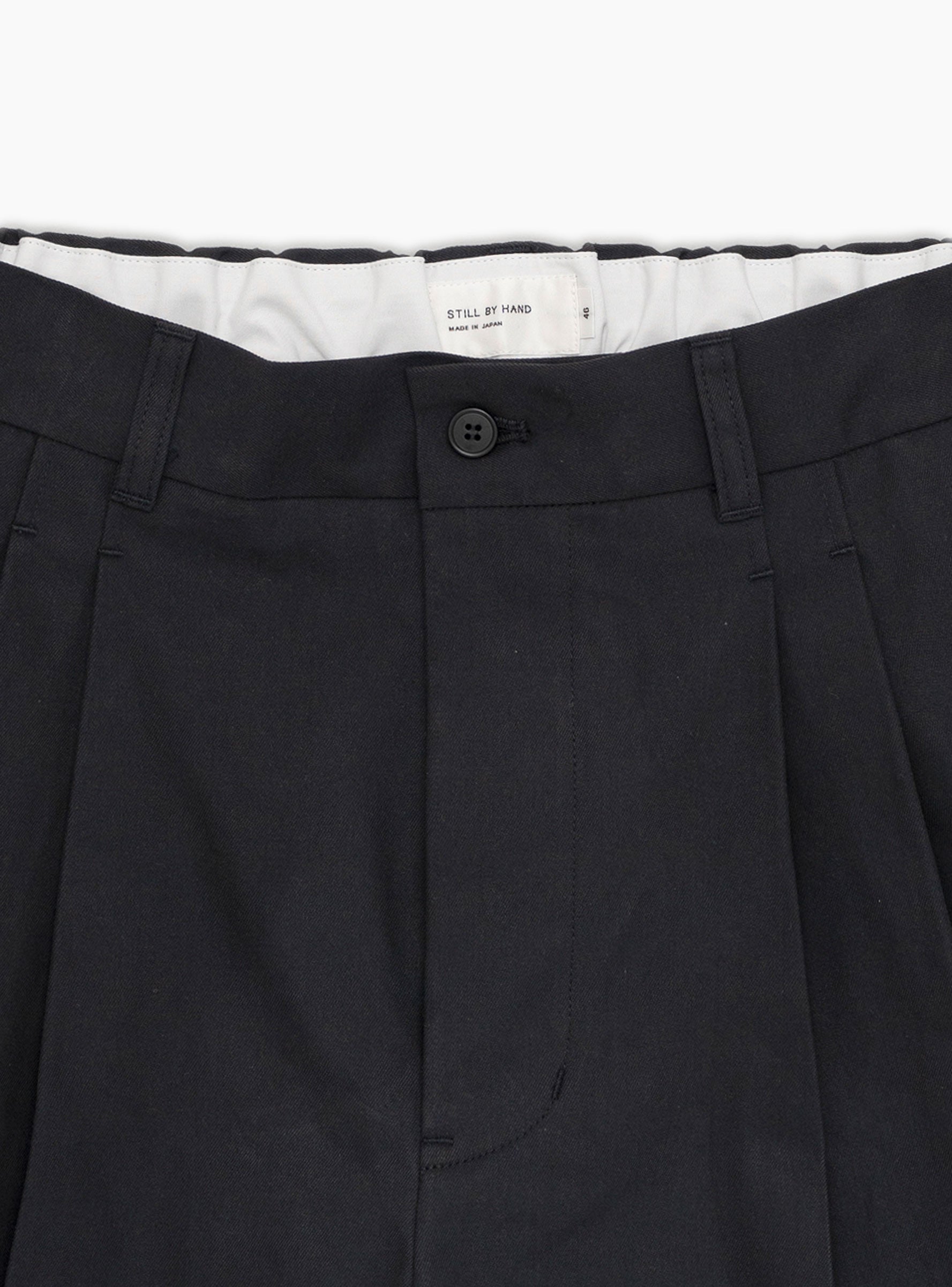 Deep Tuck Pressed Pants Black Navy by Still By Hand | Couverture & The ...