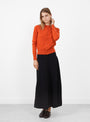 No 300 Little 2 Cardigan Dark Orange by Extreme Cashmere at Couverture & The Garbstore 
model front