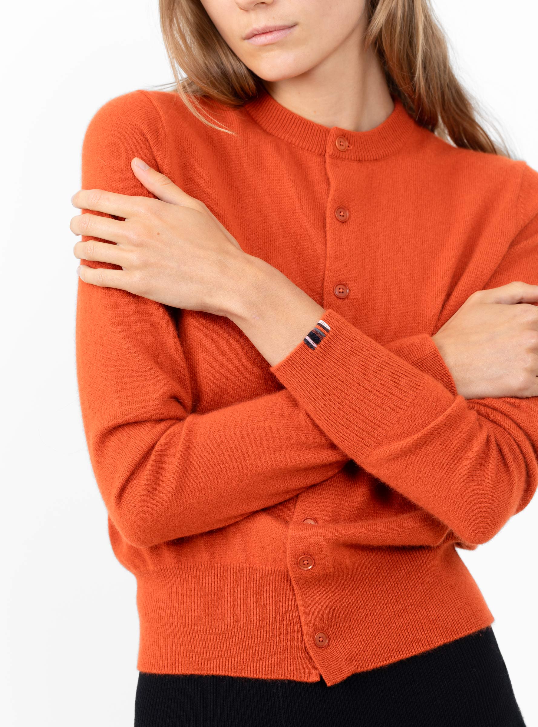 No 300 Little Cardigan Dark Orange by Extreme Cashmere