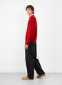 The Punched Shetland Sweater Vermillion Red from Still By Hand at Couverture & The Garbstore Model
Side