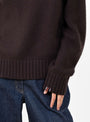 No.373 Oldie Jumper Dark Brown by Extreme Cashmere at Couverture & The Garbstore Model Detail