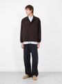 Double Pocket Shirt Jacket Dark Brown at Still By Hand at Couverture & The Garbstore Model Front 