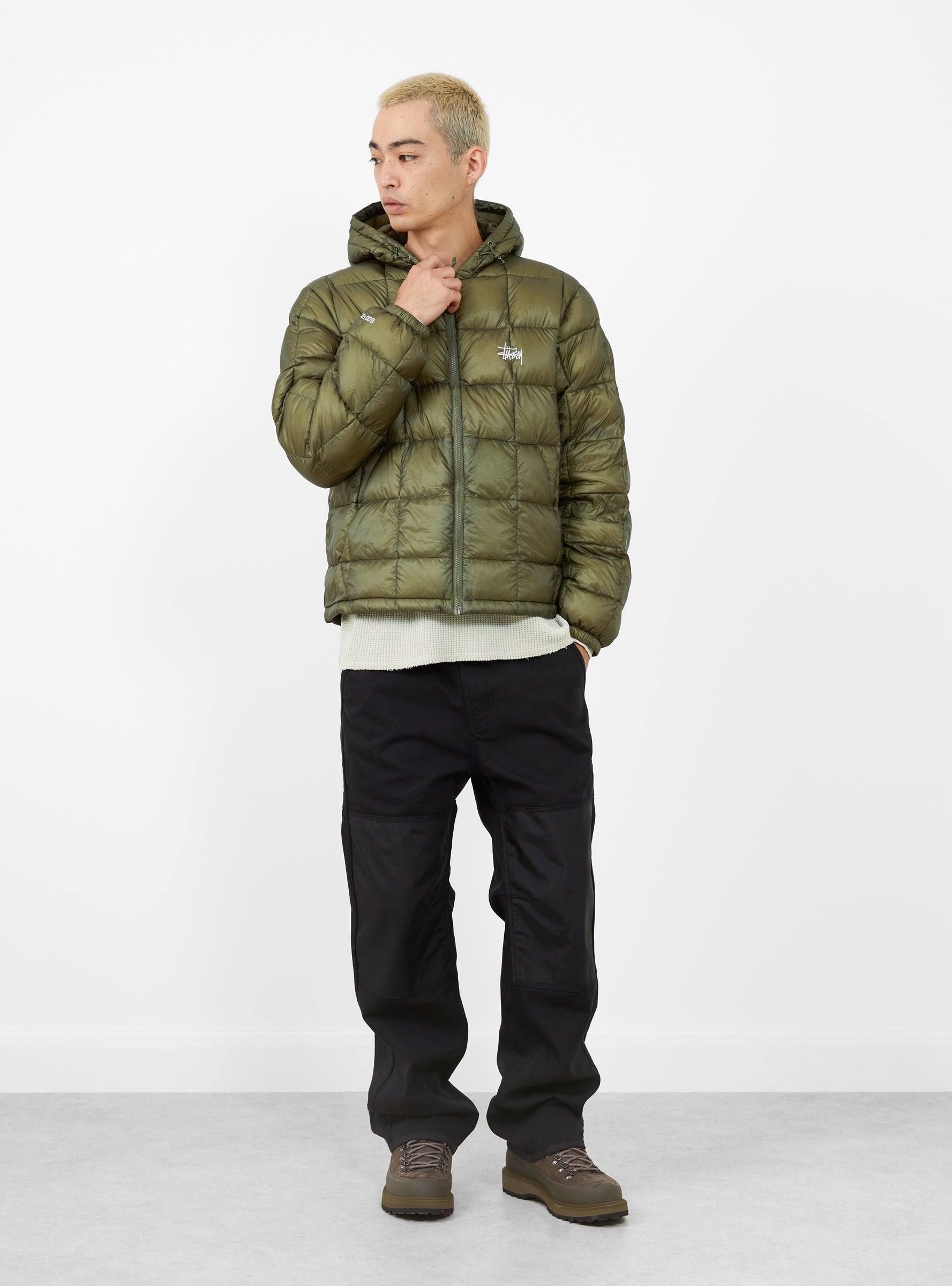 Midweight Hooded Puffer Olive by Stüssy | Couverture & The Garbstore