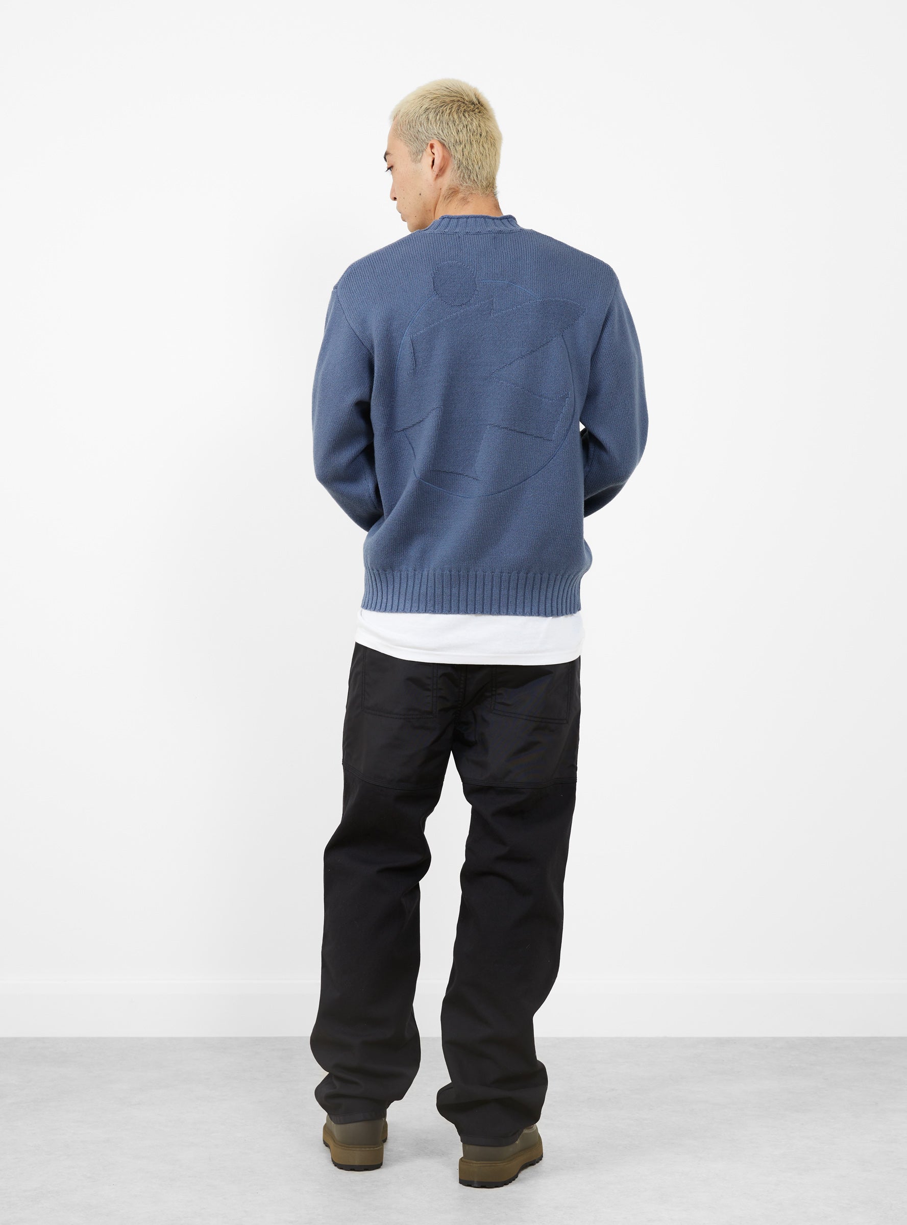 Stussy Surfman Icon Sweater Dusty Blue Stussy Surfman Icon Sweater