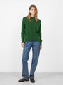 Nimbus Cropped Crew Neck Jumper Cedar by Himalayan Cashmere at Couverture & The Garbstore Model Front