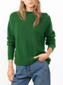 Nimbus Cropped Crew Neck Jumper Cedar by Himalayan Cashmere at Couverture & The Garbstore Model Detail
