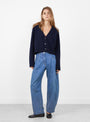 Fitted Cardigan Inkwell by Himalayan Cashmere at Couverture & The Garbstore front model 