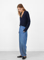 Fitted Cardigan Inkwell by Himalayan Cashmere at Couverture & The Garbstore model side 