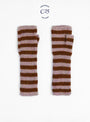 The C25 Fingerless Gloves in Mahogany and Lilac Mel from Karakoram at Couverture & The Garbstore
front 