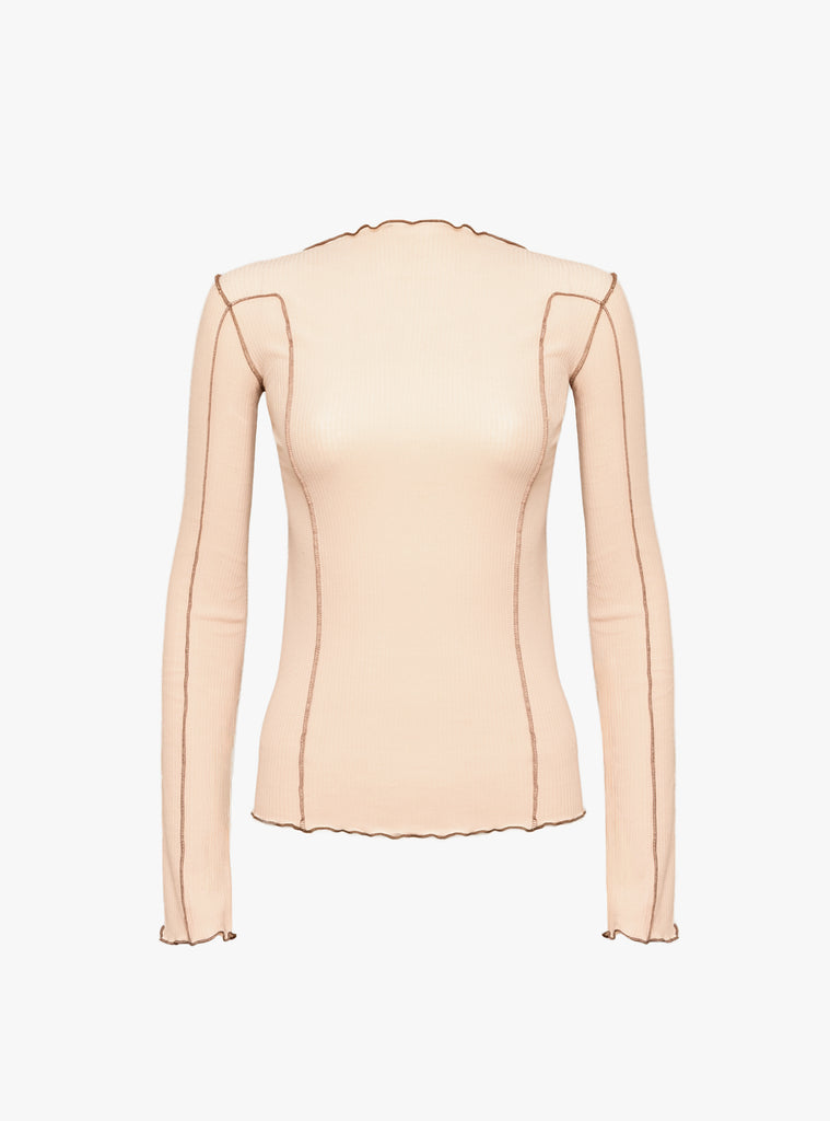 Omato Long Sleeve Tee Tin Beige from Baserange at Couverture & The Garbstore
front 