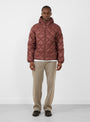 Base LT Down Hooded Jacket Maroon from Hiking Patrol at Couverture & The Garbstore 
Model Front