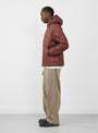 Base LT Down Hooded Jacket Maroon from Hiking Patrol at Couverture & The Garbstore 
Model Side