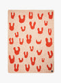 One Cat and Rabbits Small Blanket Scarlet from Minä Perhonen at Couverture & The Garbstore
front 