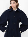 Saoirse Melton Wool Coat Navy from Sefr at Couveture & The Garbstore
model front detail 