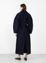 Saoirse Melton Wool Coat Navy from Sefr at Couveture & The Garbstore
model back