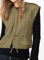 Clifford Vest Olive by Rachel Comey at Couverture & The Garbstore Model Detail