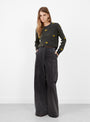 Lanett Corduroy Pants Carbon by Rachel Comey at Couverture & The Garbstore Model Front