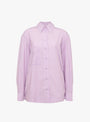 Japanese Cotton Stripe June Shirt Lilac from Cawley at Couverture & The Garbstore
front 