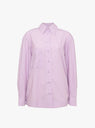 Japanese Cotton Stripe June Shirt Lilac from Cawley at Couverture & The Garbstore
front 