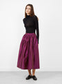 Silk Dupion Panel Skirt Plum from Cawley at Couverture & The Garbstore
model front 