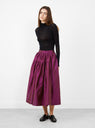 Silk Dupion Panel Skirt Plum from Cawley at Couverture & The Garbstore
model front 