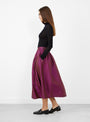 Silk Dupion Panel Skirt Plum from Cawley at Couverture & The Garbstore
model side 