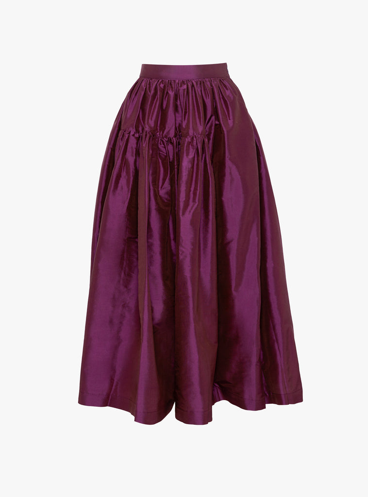 Silk Dupion Panel Skirt Plum from Cawley at Couverture & The Garbstore
front 