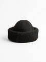 Suede Back Curly Sheepskin Cap Black from Cawley at Couverture & The Garbstore
front
