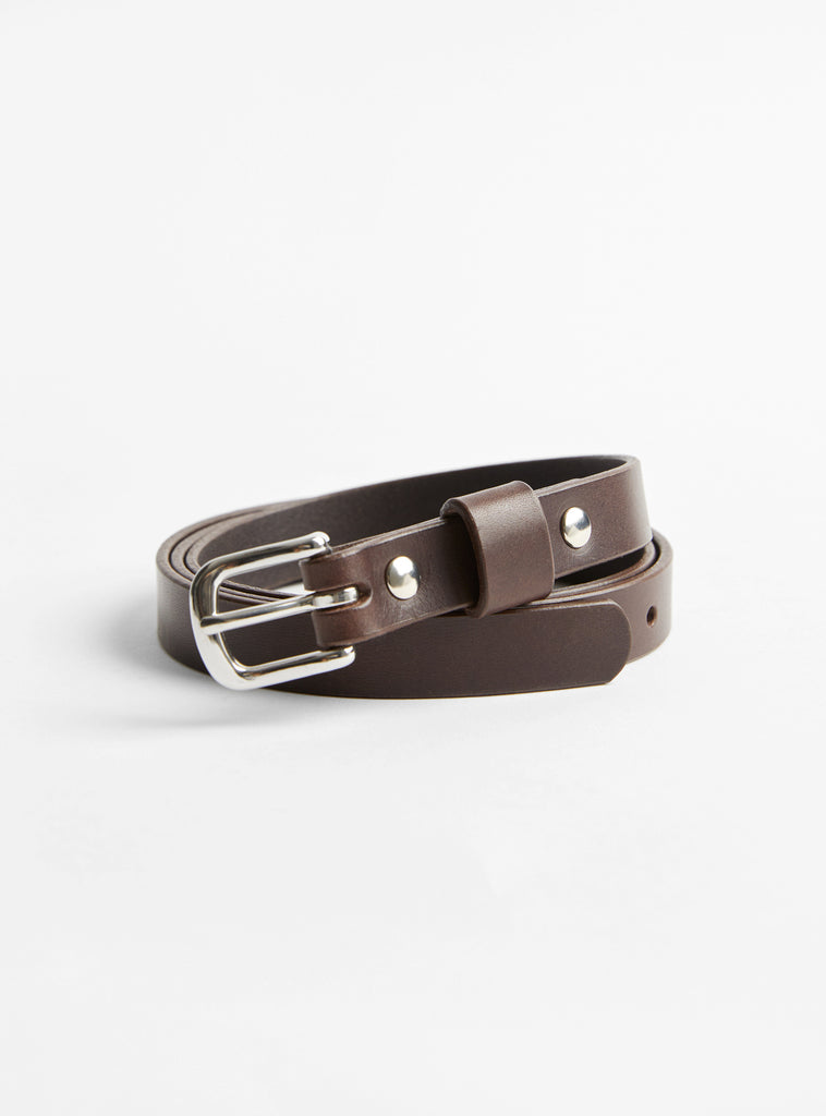Leather Thin Belt Chocolate from Cawley at Couverture & The Garbstore
front