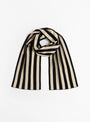 The Long Scarf in Black and Beige Stripe from 7115 by Szeki at Couverture & The Garbstore
front 