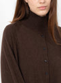 Merino Wool Buttoned Sweater Espresso from Cordera at Couverture & The Garbstore 
model detail