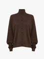 Merino Wool Buttoned Sweater Espresso from Cordera at Couverture & The Garbstore
front 