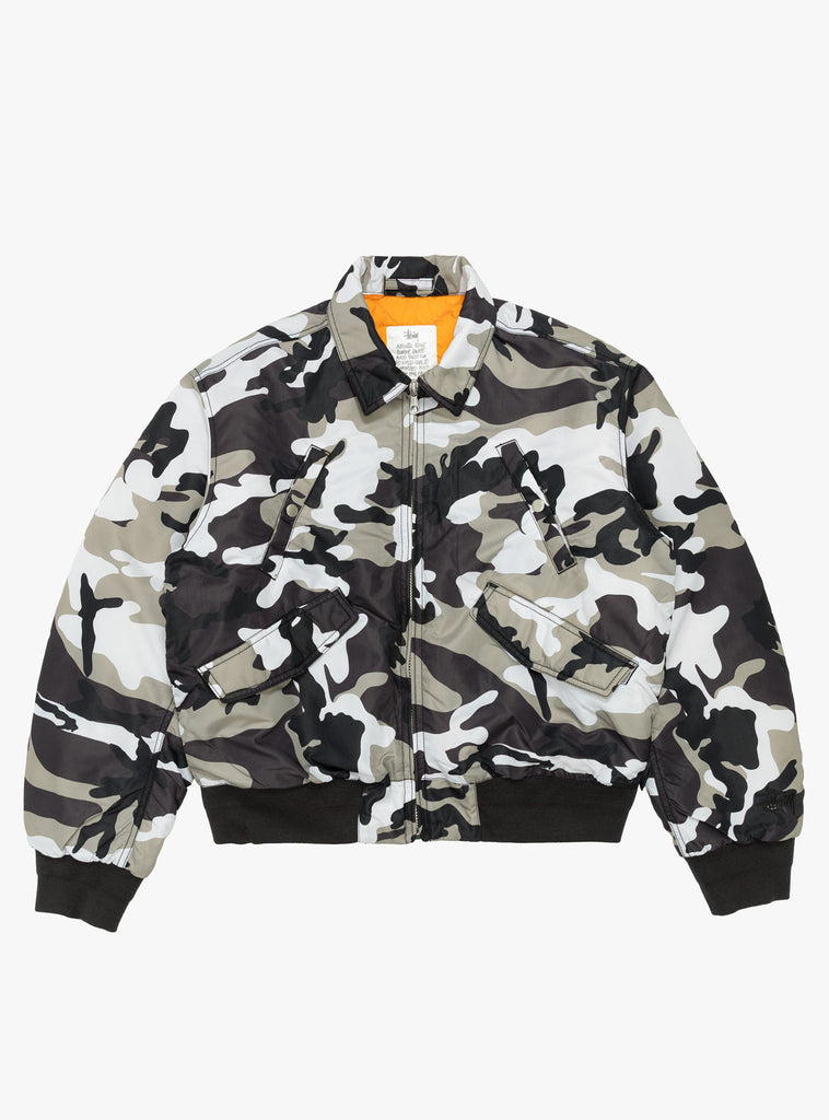 The Flight Bomber from Stüssy in Snow Camo at Couverture & The Garbstore
front 