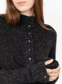 Baby Alpaca Polo Sweater Anthracite from Cordera at Couverture & The Garbstore
model detail