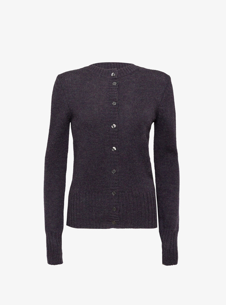 Fugu Knit Cardigan Aubergine from Soeur at Couverture & The Garbstore
front 
