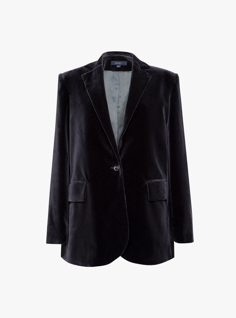 The Sevres Velvet Jacket from Soeur arrives in Anthracite at Couverture & The Garbstore
front 