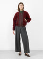 Wool Pile Boa Blouson Dark Red from TOGA PULLA at Couverture & The Garbstore
model front 