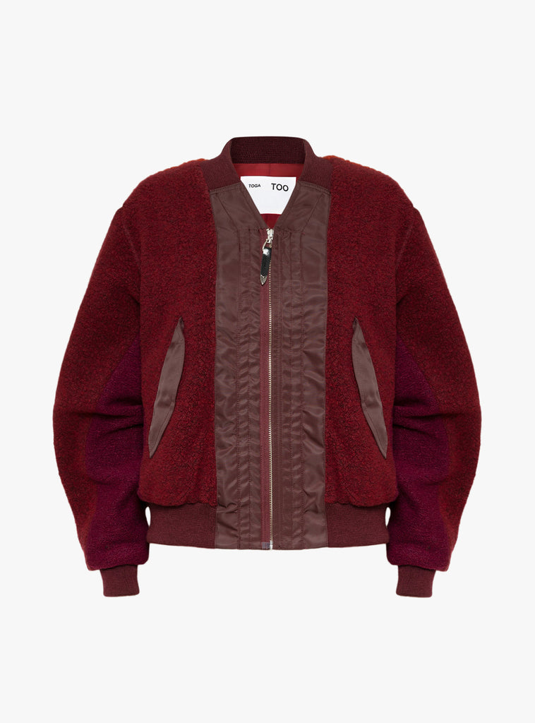 Wool Pile Boa Blouson Dark Red from TOGA PULLA at Couverture & The Garbstore
front 
