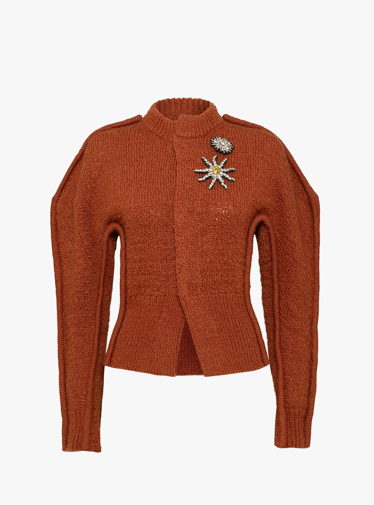 Motif Knit Cardigan Brown from TOGA PULLA at Couverture & The Garbstore
front 