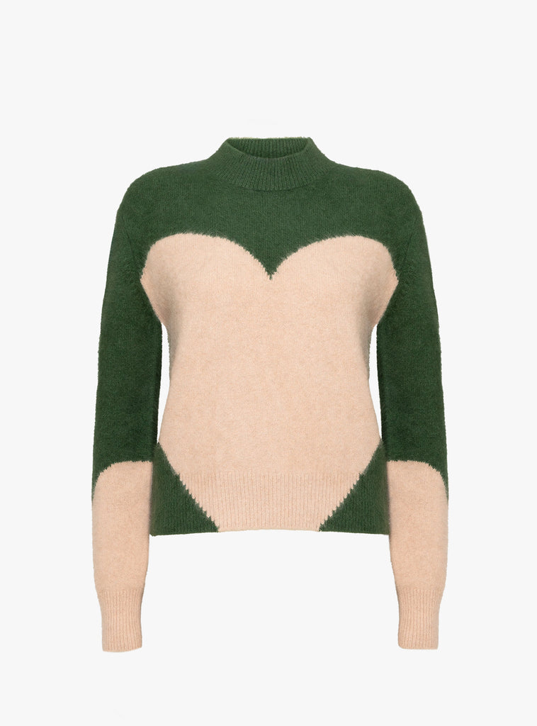 Bicolour Knit Pullover Green from TOGA PULLA at Couverture & The Garbstore
front 