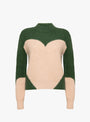 Bicolour Knit Pullover Green from TOGA PULLA at Couverture & The Garbstore
front 