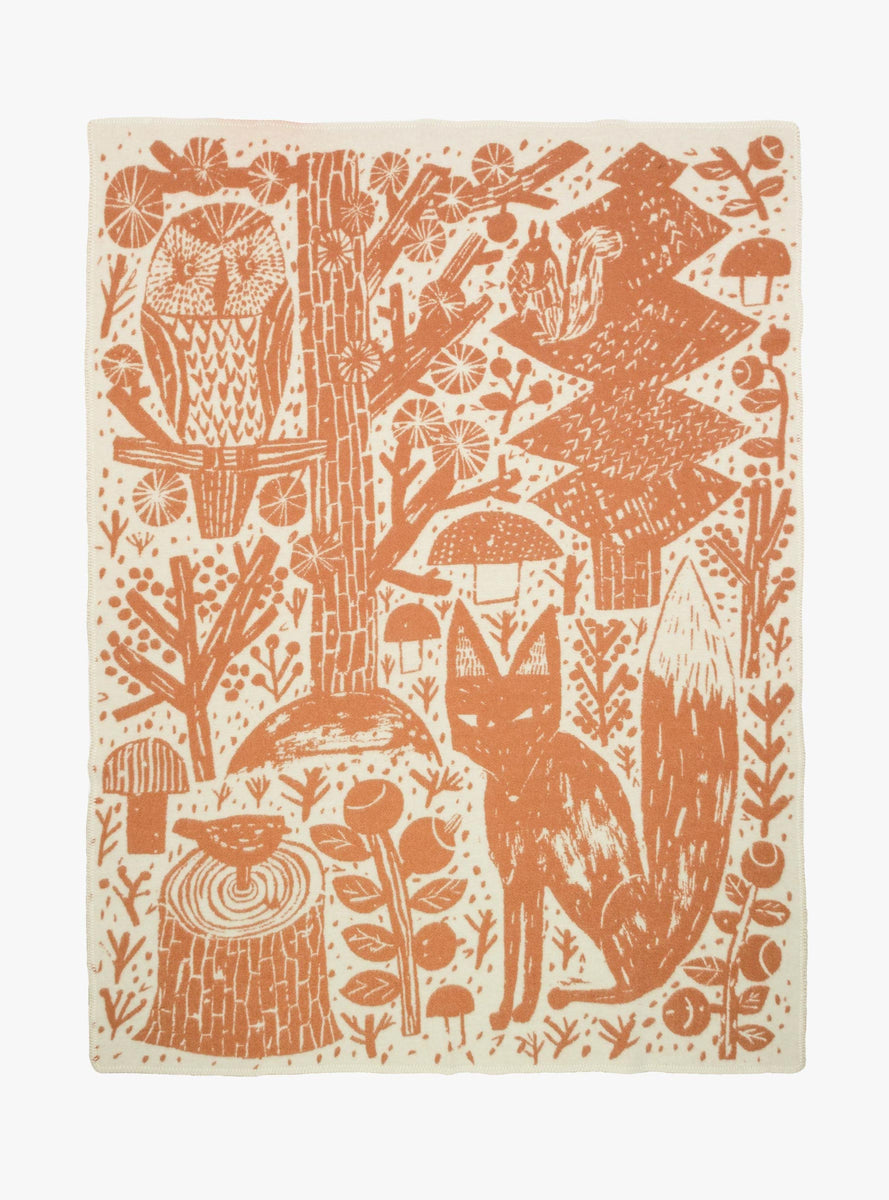 Lapuan Kankurit METSIKKO Wool Blanket (Cognac-White) main image 1