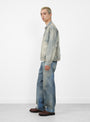 The 1st Type Denim Jacket from A.PRESSE in Bleach at Couverture & The Garbstore
model side