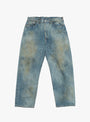 No.37 Washed Wide Denim Pants Indigo from A.PRESSE at Couverture & The Garbstore front 