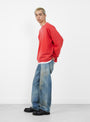 The Vintage Double V Sweatshirt from A.PRESSE in Red at couverture & The Garbstore
model side