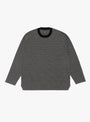 The 32G Wool Smooth Crewneck in Black and Grey from BATONER at Couverture & The Garbstore
front 