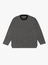 The 32G Wool Smooth Crewneck in Black and Grey from BATONER at Couverture & The Garbstore
front 