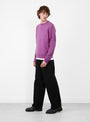 The Pure Mohair Crew Neck in Purple from BATONER at Couverture & The Garbstore
model side