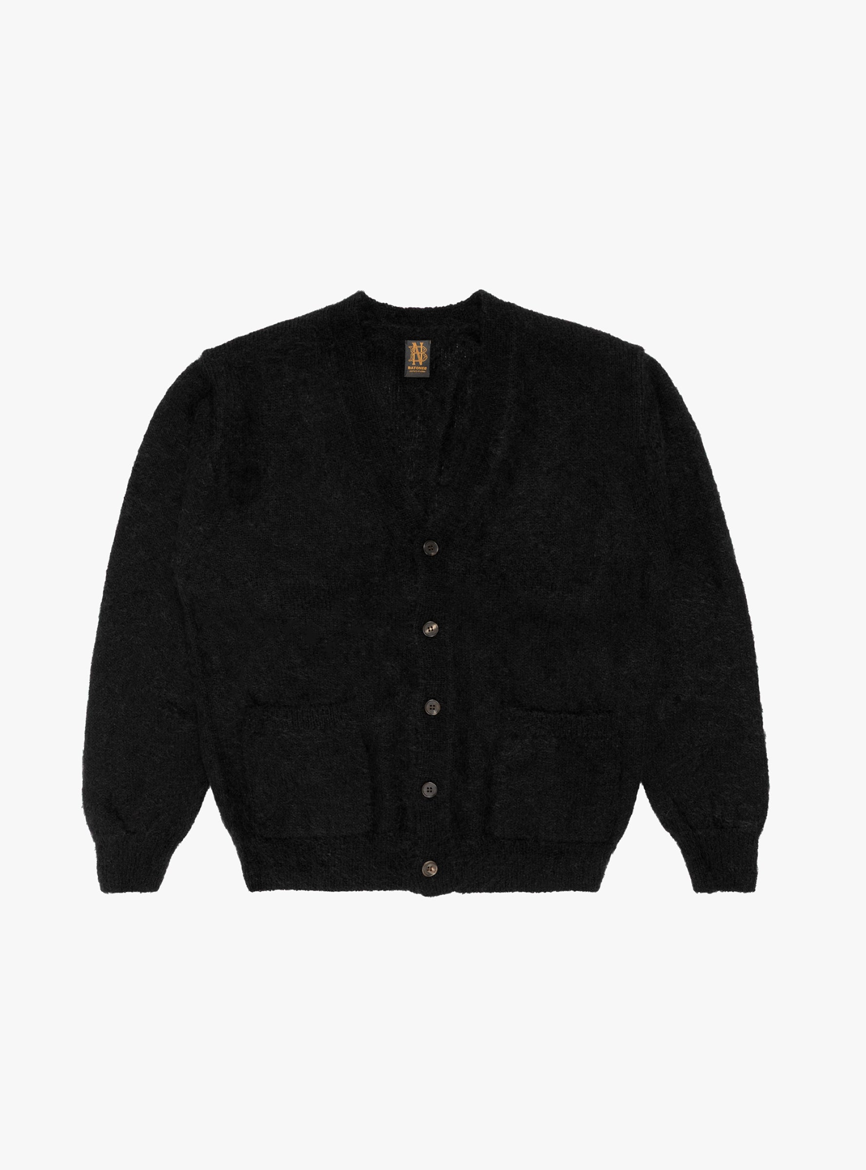 Pure Mohair V Cardigan Black by BATONER | Couverture & The Garbstore